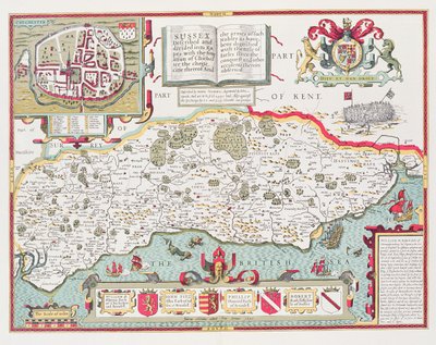 Sussex, engraved by Jodocus Hondius from John Speed
